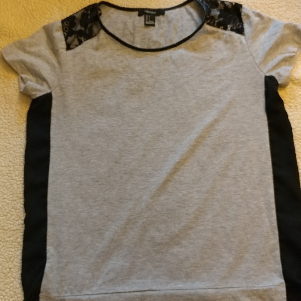 Forever 21 grey and black small short sleeve shirt